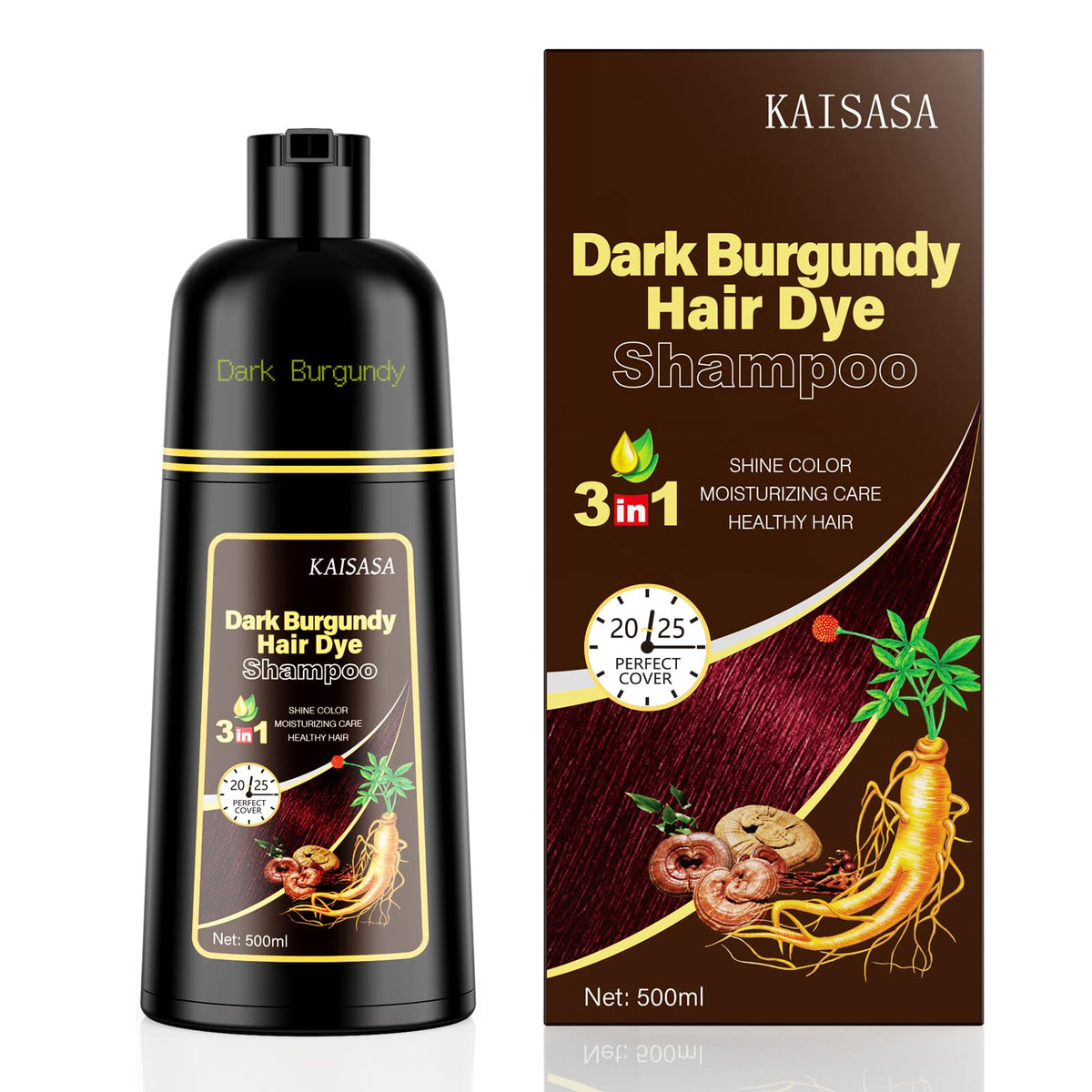 KAISASA Hair Dye Shampoo application shows easy at-home color distribution.