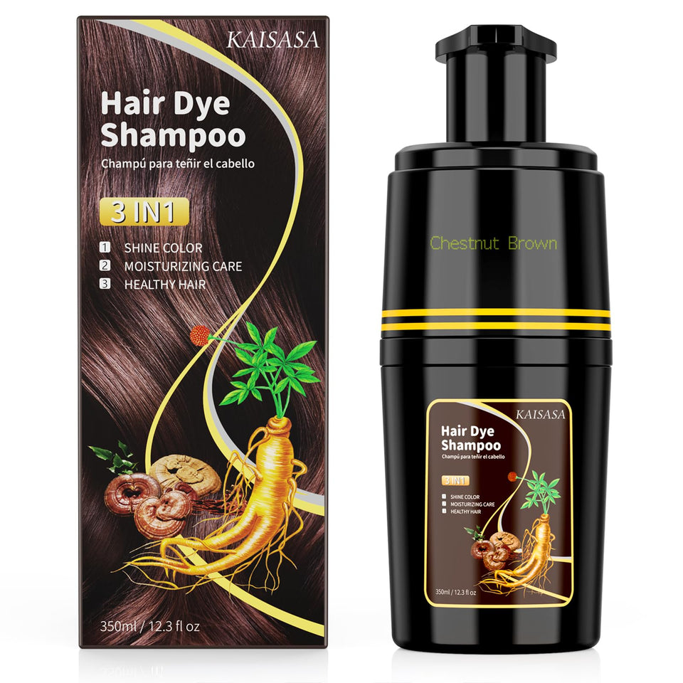 KAISASA Hair Dye Shampoo covers grey hair for a natural look.