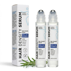 KAISHISESEN Hair Growth Serum Roll On bottle showing rosemary formula for scalp care