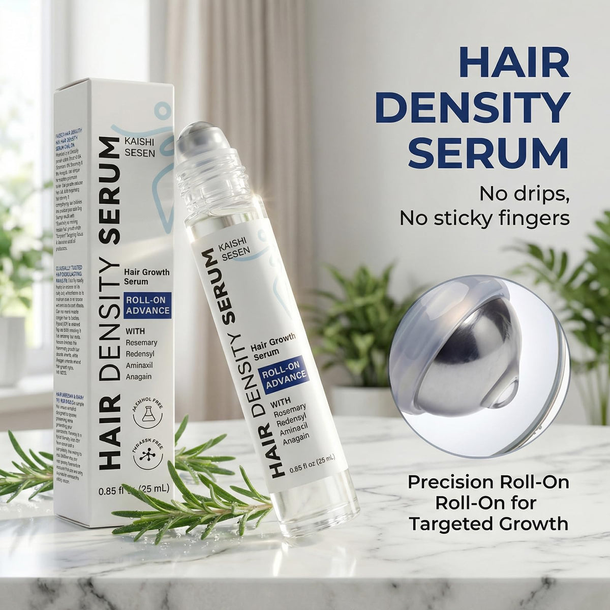 KAISHISESEN Hair Growth Serum Roll On lightweight non-greasy formula absorbs quickly into scalp