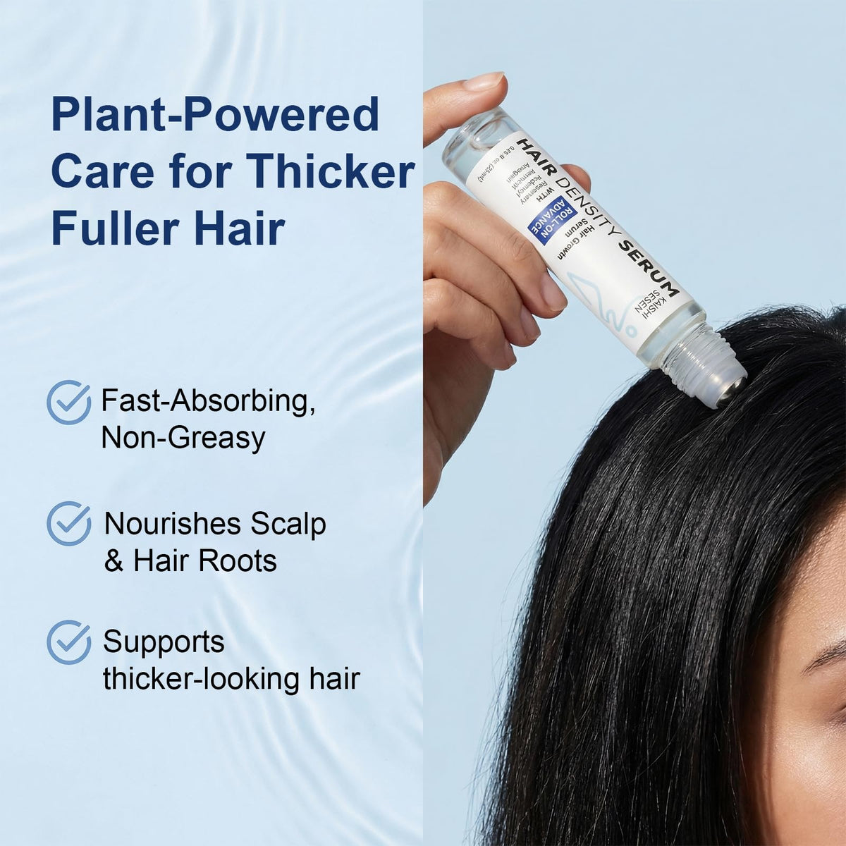 KAISHISESEN Hair Growth Serum Roll On precision roller applying to thinning areas