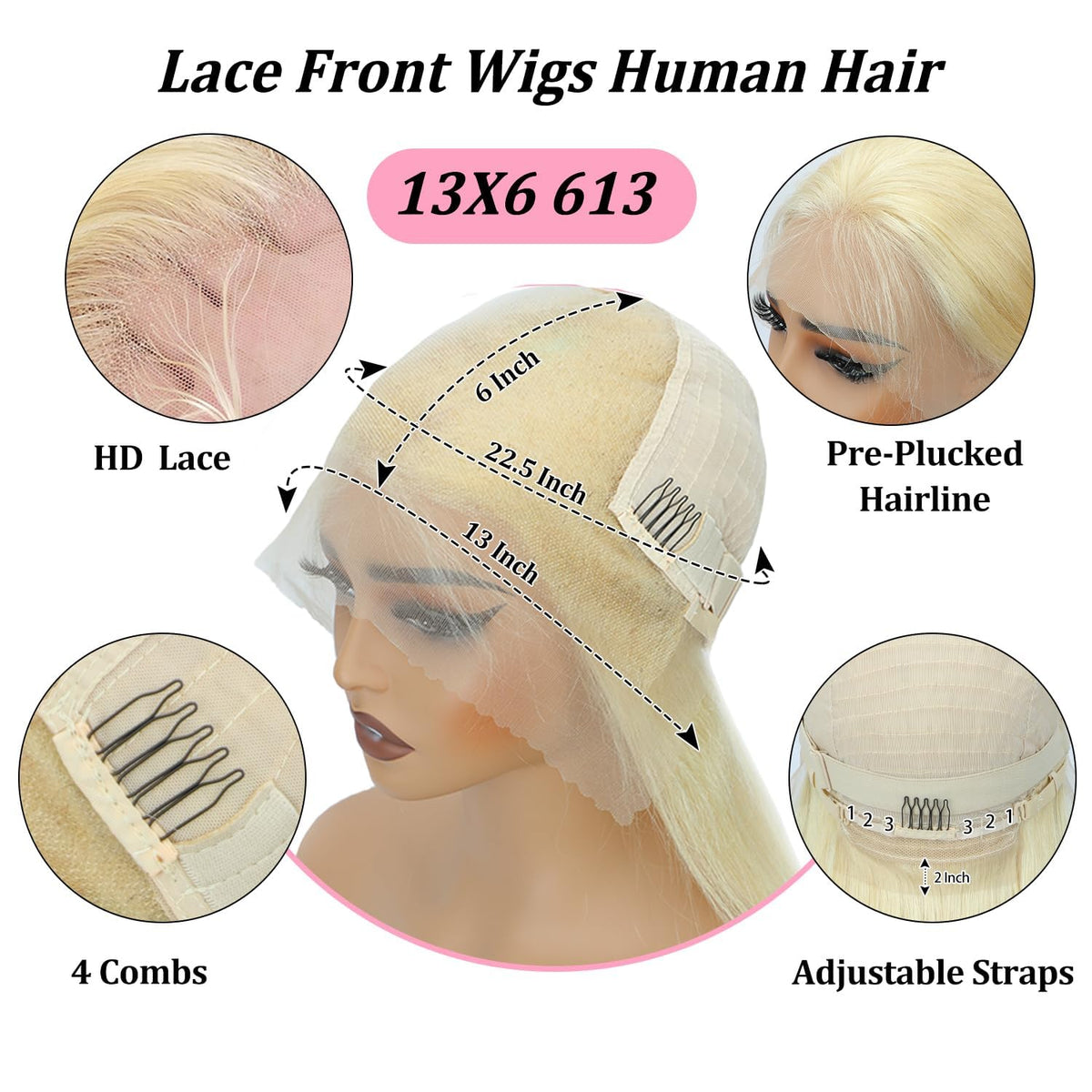 Kaithlypo 613 lace front wig can be dyed or bleached to customize color.