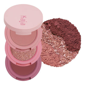 Kaja Beauty Bento Glowing Guava compact with triple eye shades for on-the-go glam.