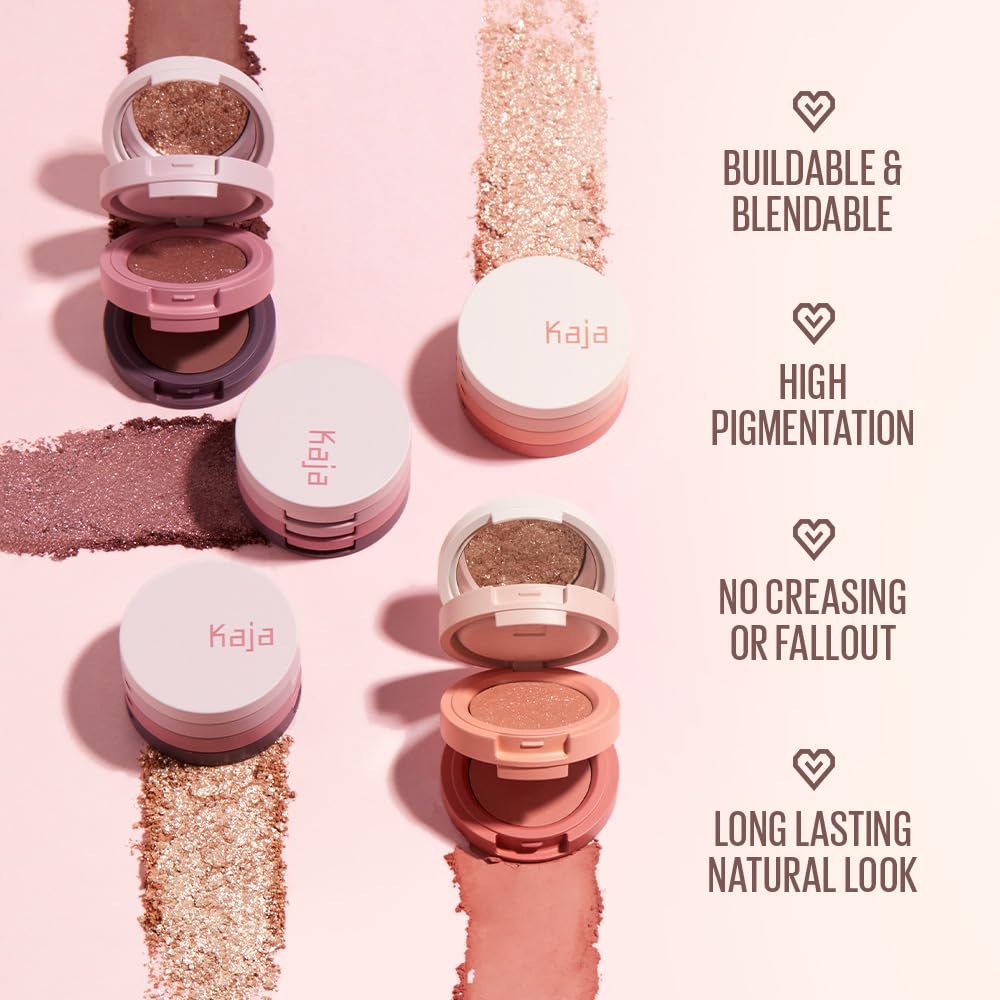 Kaja Beauty Bento Glowing Guava mosaic chrome shimmer catches light for day-to-night looks.