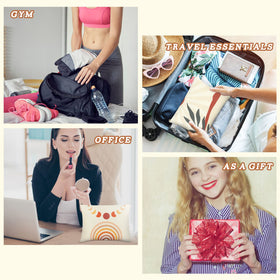 Travel-ready Kajaia makeup bags for purse organization and gifts.