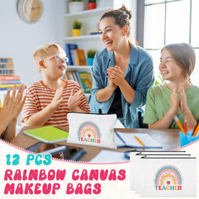 Kajaia canvas bag with zipped compartments for organized pencils and cards.