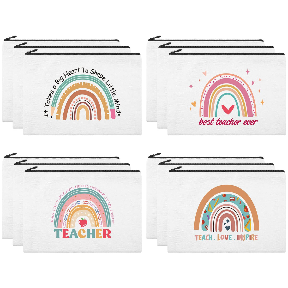 Kajaia Rainbow Heart style A canvas bag for gifts and daily organization.