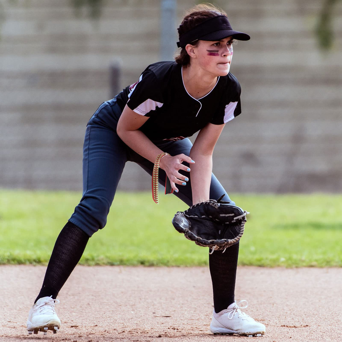 Kajaia softball logo patterned hair ties for sporty looks