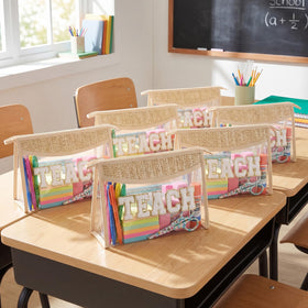 Kajaia Teach bag with chenille embroidery TEACH motif for a chic educator vibe