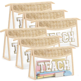 Kajaia Teach cosmetic bag in clear design showing contents for quick access