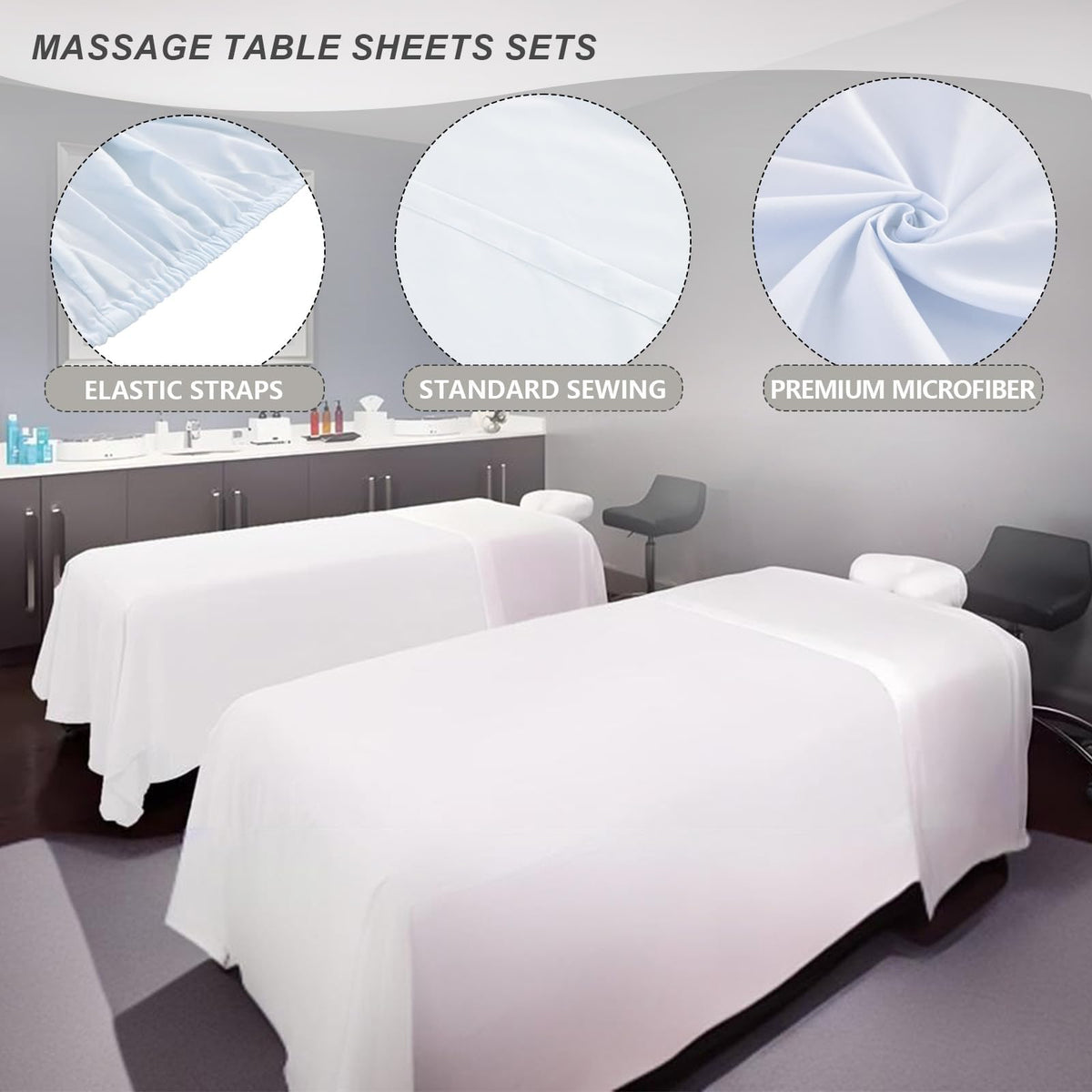 KAKU HOME sheets with elastic fit stay secure on beds during busy spa days