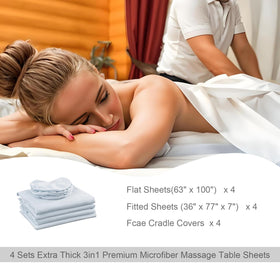 KAKU HOME fitted sheet 36x77x7 ensures snug fit and quick cleanup after clients