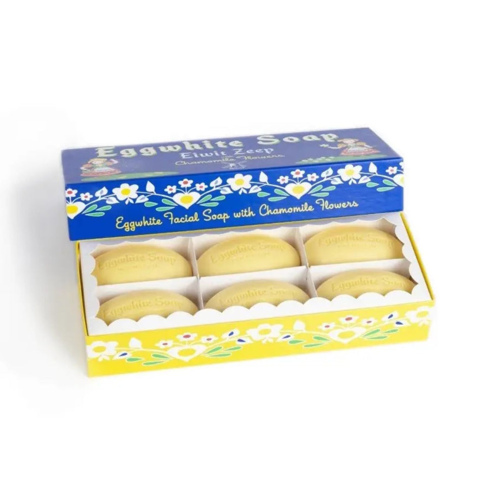Kalastyle Eggwhite Soap with chamomile in a six-bar gift box for soothing daily cleansing