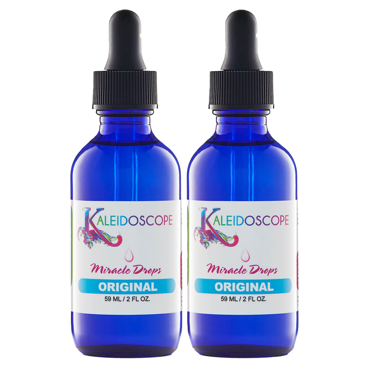 Kaleidoscope Miracle Drops bottle pour showing fast-absorbing scalp oil