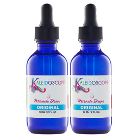 Kaleidoscope Miracle Drops bottle pour showing fast-absorbing scalp oil