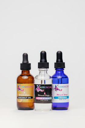 Kaleidoscope Miracle Drops applying to scalp for cooling, refreshing feel