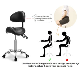Kaleurrier Saddle Stool high-density foam cushion enhances comfort all day.