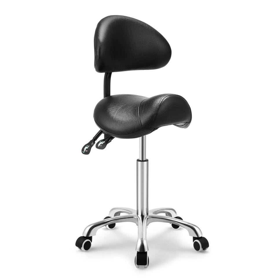 Kaleurrier Saddle Stool seat provides balanced support for long sessions.