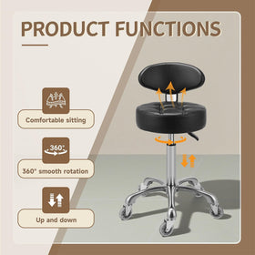 Kaleurrier swivel stool shows 360-degree rotation for flexible tasking.
