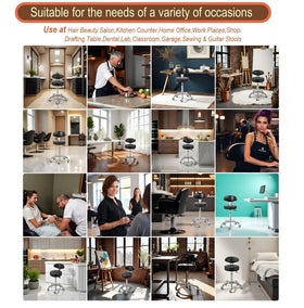 Kaleurrier swivel stool five-star base emphasizing stability.