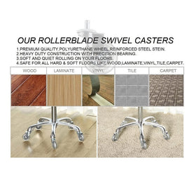 Kaleurrier gas lift mechanism enables easy height adjustment.