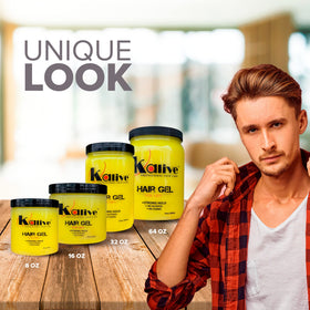 KALIVE 2 STYLE gel works on all hair types for versatile styling