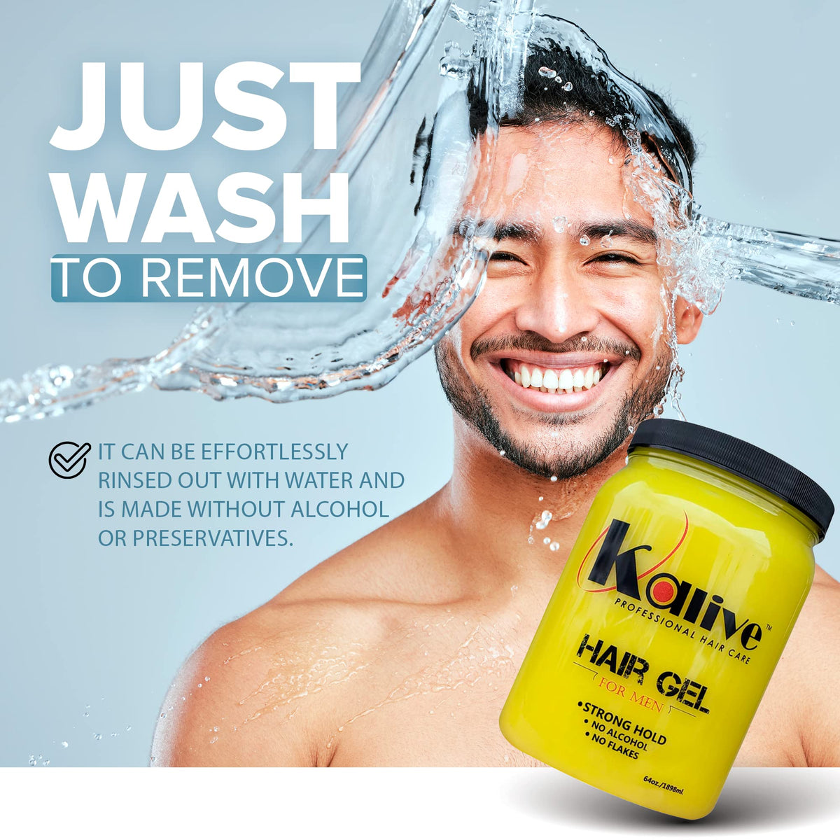 Easily rinses out with water using KALIVE 2 STYLE gel