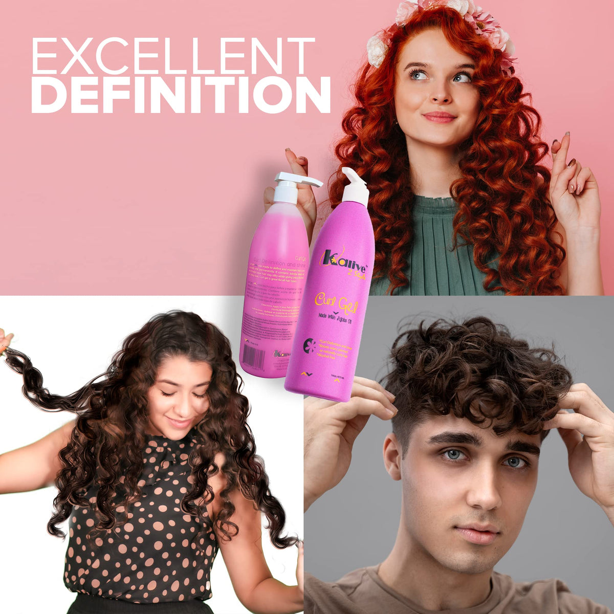 KALIVE Curl Gel hair-texture works across textures for consistent definition