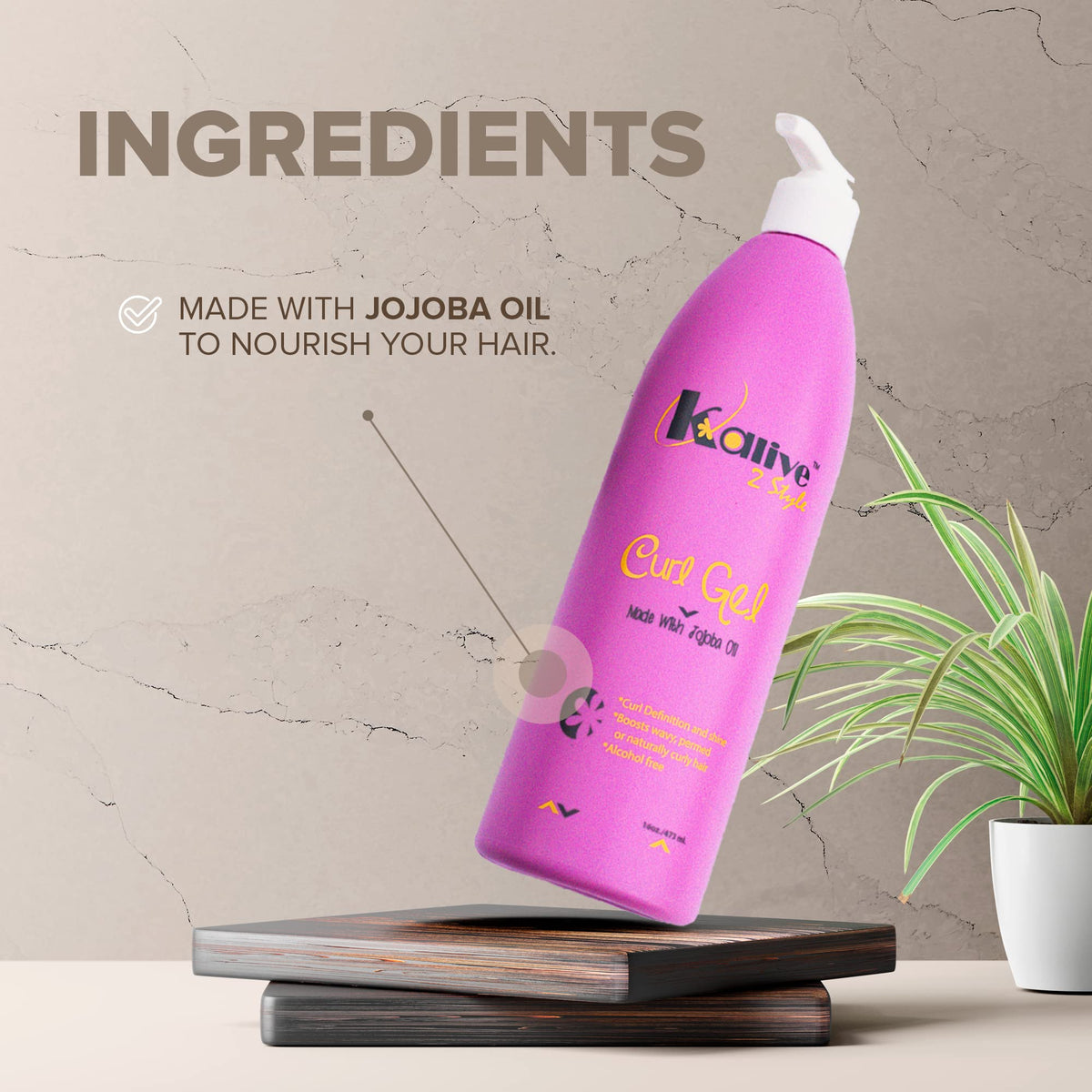 KALIVE Curl Gel soft-shine provides moisturized, natural-looking curls