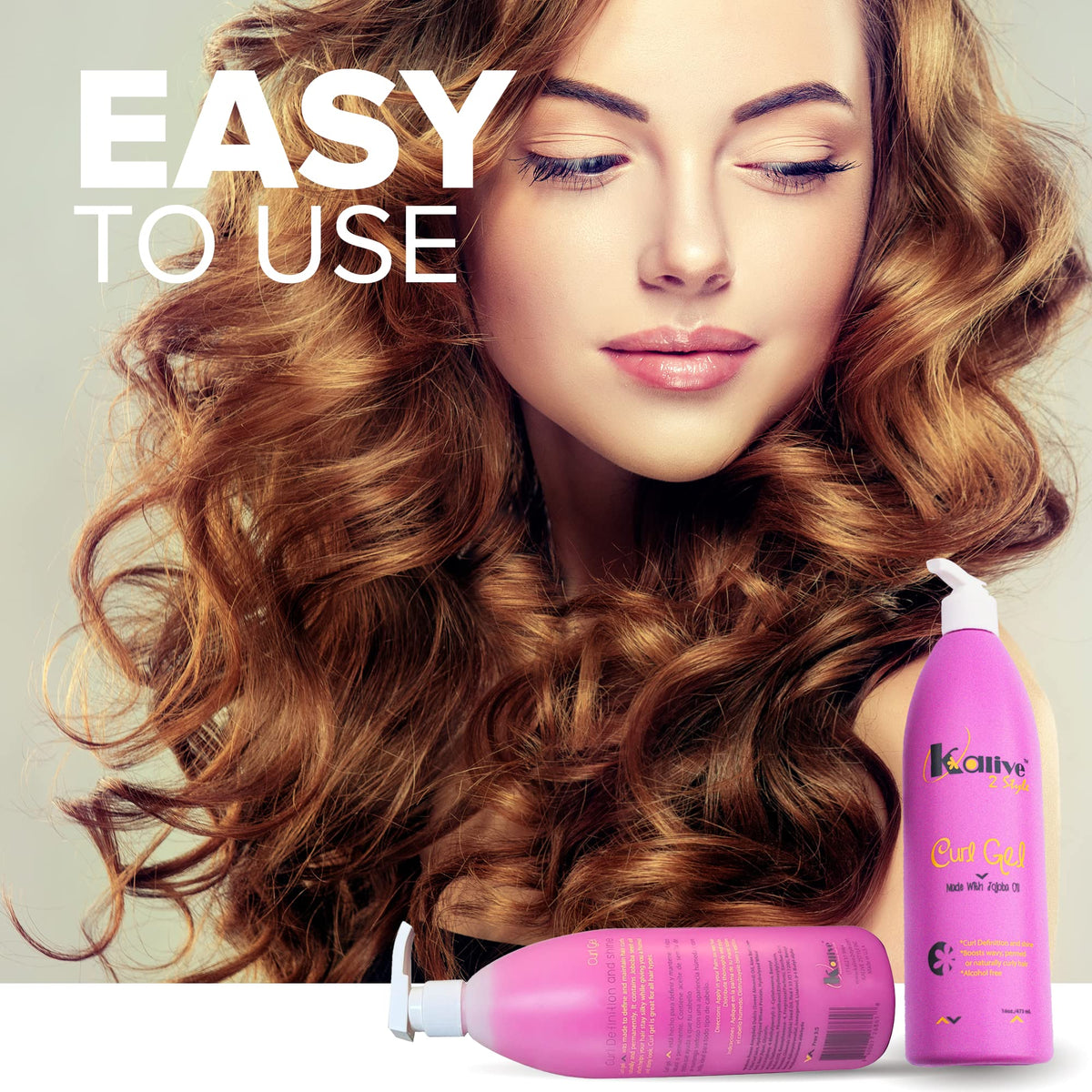 KALIVE Curl Gel waves-tamed keeps texture defined without stiffness