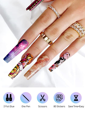 Kalolary foil press pen enables precise transfer for salon-like results.