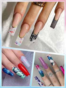 Kalolary holographic nail art foil creates dramatic laser-shine effects.