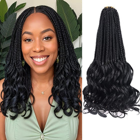 Kaluli Curly Crochet Hair 14inch French curl close-up with soft, bouncy texture for natural look.