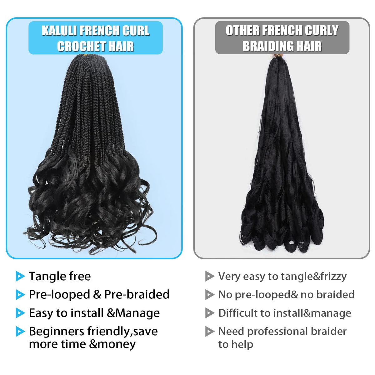 Kaluli Curly Crochet Hair fluffy texture with natural bounce for versatile styling.