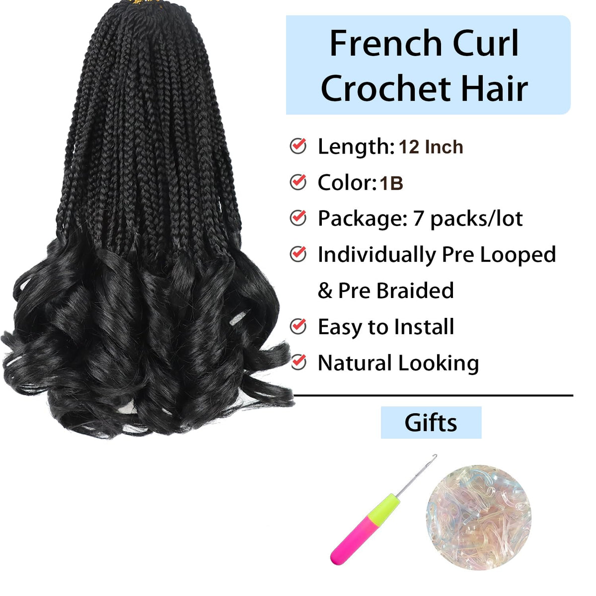 Kaluli Curly Crochet Hair layered French curl for depth and movement