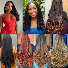 Kaluli Curly Crochet Hair with pre-looped French curl for quick, mess-free install