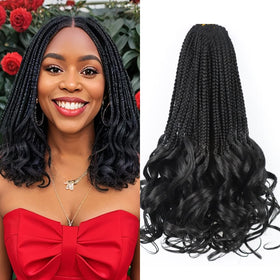 Kaluli Curly Crochet Hair Goddess Box Braids for a voluminous natural look