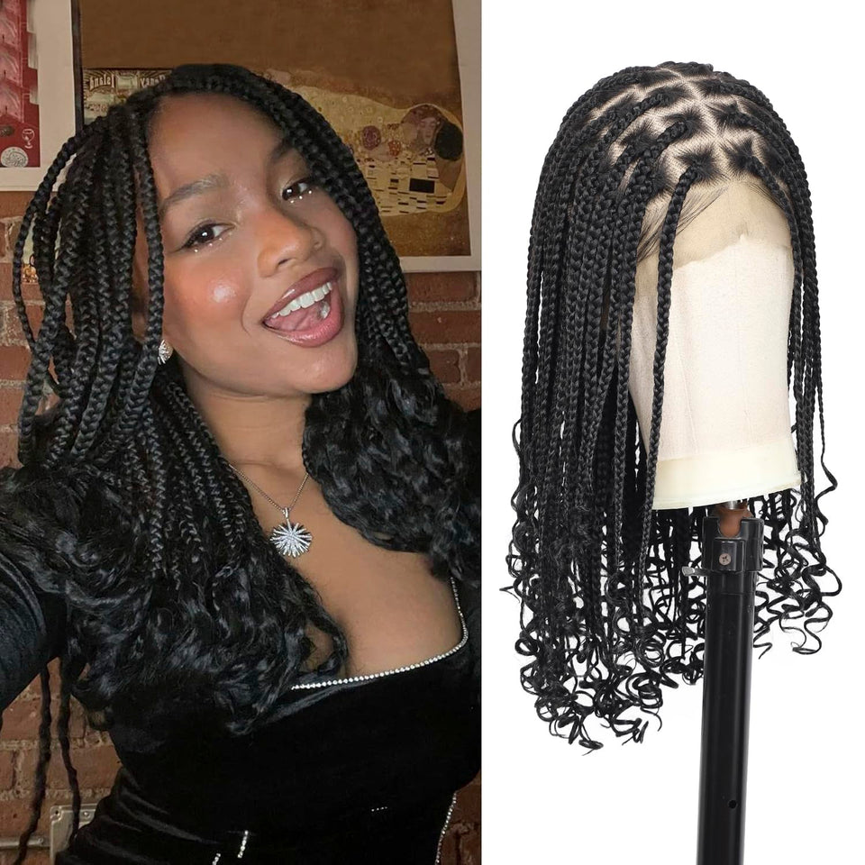 Kalyss 13x8HD lace-front braided wig with natural hairline for daily wear