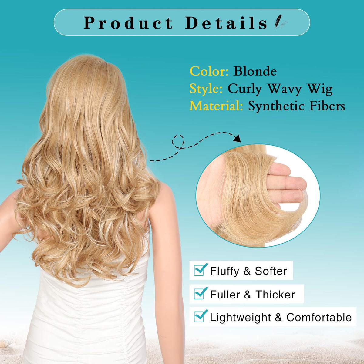 Japan-made synthetic fibers deliver natural luster and easy upkeep for the wig.
