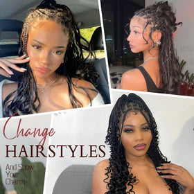 Kalyss wig with three combs and straps for stable placement