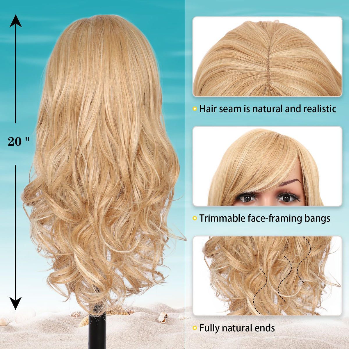 20-inch length creates an elegant style while remaining lightweight and comfortable.