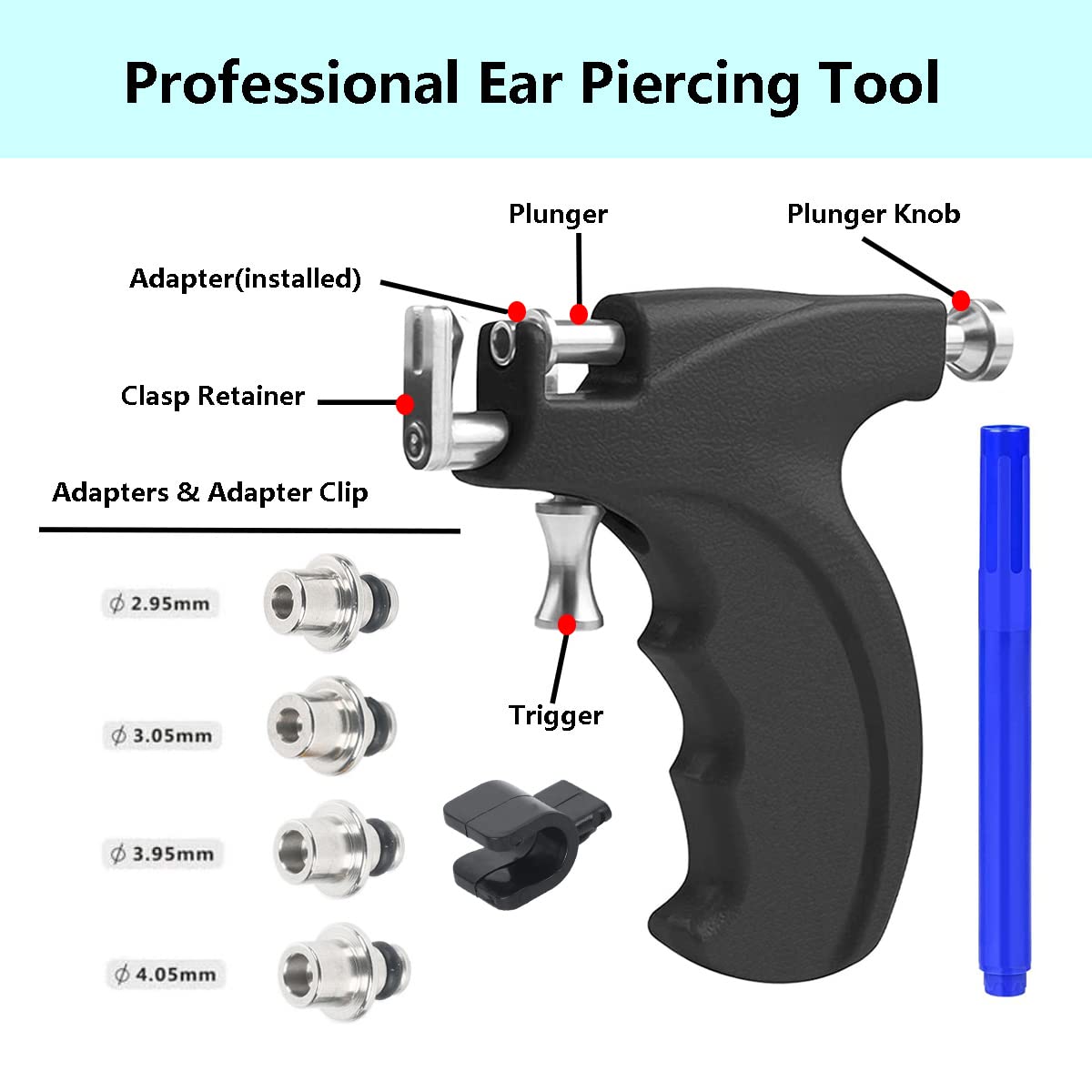 Kamija piercing gun kit ready-to-use for quick, controlled applications