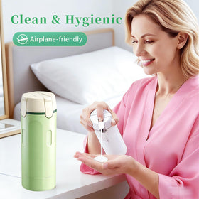 Kaminii green travel bottle set ideal for travel, camping, and gym.