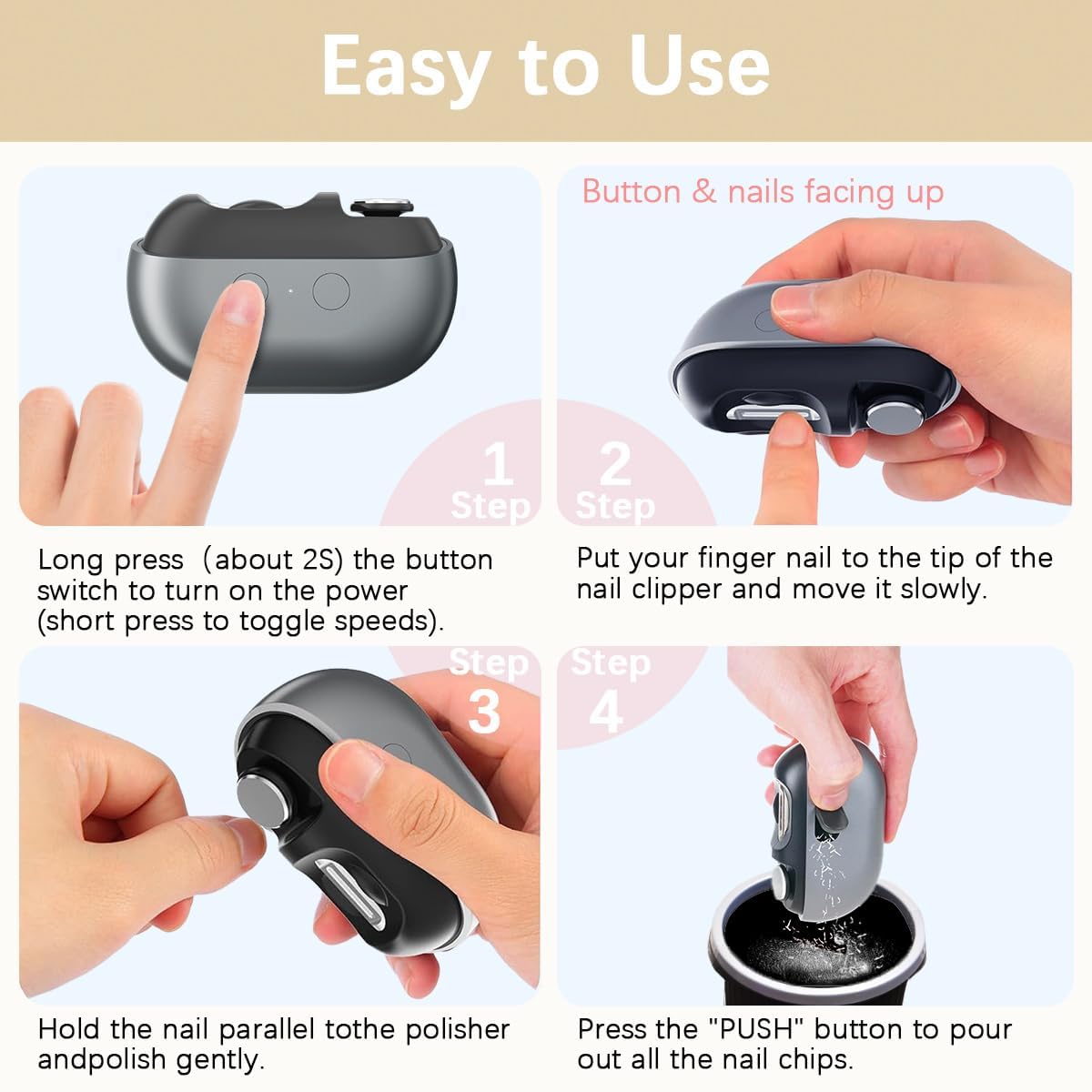 KANBHE gray ergonomic design for comfortable handling at home or on the go.