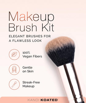 Daily affirmation handles motivate confidence while applying makeup with Kandi Koated brushes.