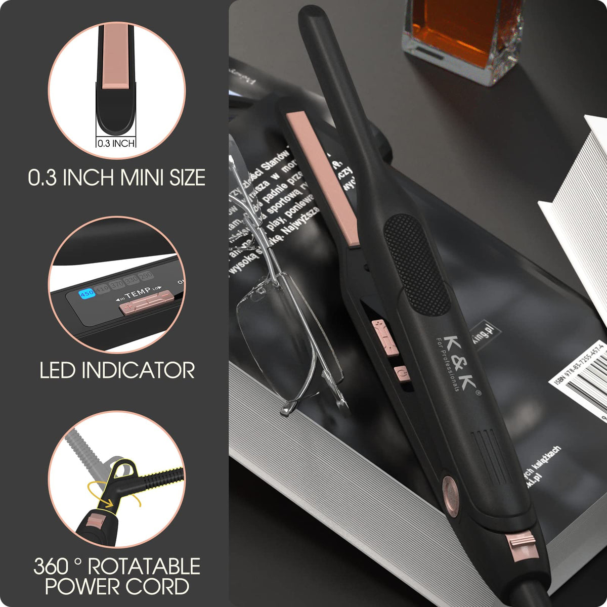K&K Mini Flat Iron used on a beard for a neat, defined line.