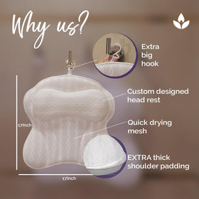 Kandoona bath pillow air-mesh dries quickly