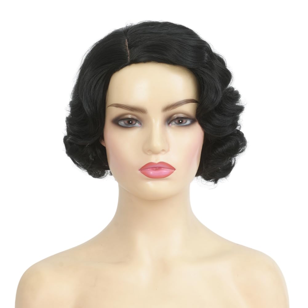 Kaneles 1920s style wig in black, ideal for cosplay and retro parties.