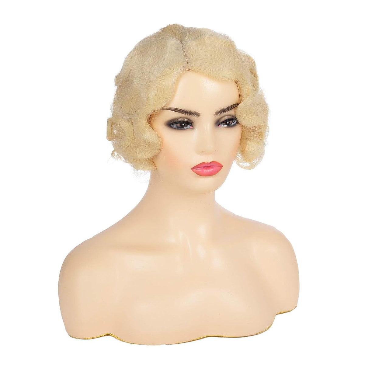 Kaneles 1920s style wig close-up texture highlighting fiber and curl.