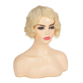 Kaneles 1920s style wig close-up texture highlighting fiber and curl.